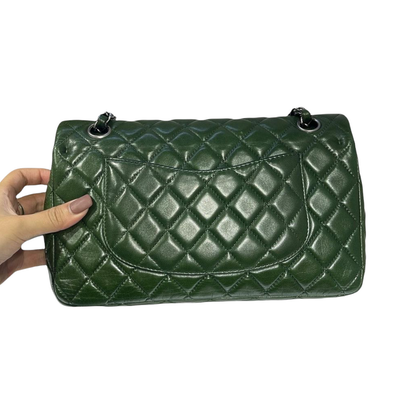 Classic Double Flap Medium Lambskin Green SHW