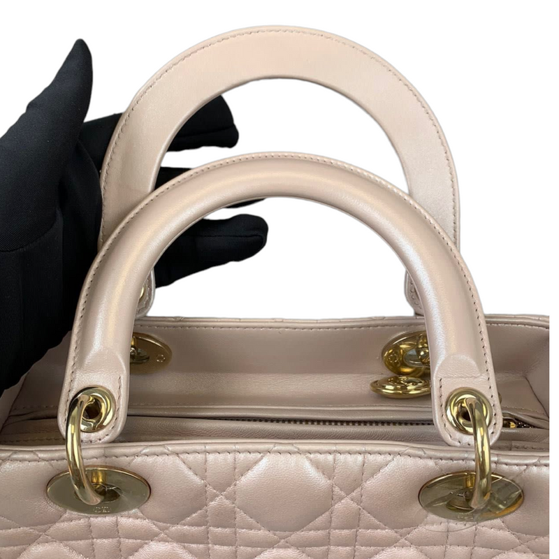 Lady Dior Medium Lambskin Light Pink GHW