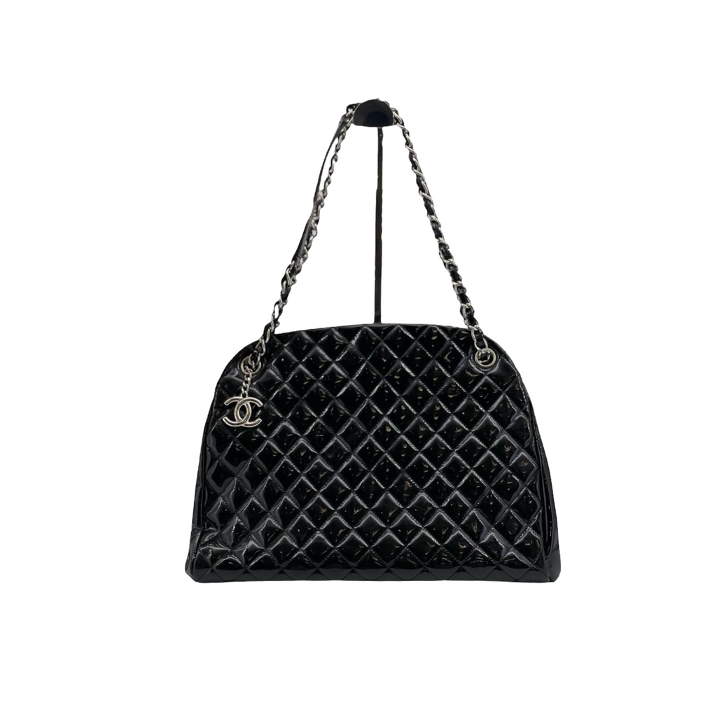 Chanel Large Just Mademoiselle Patent Black SHW