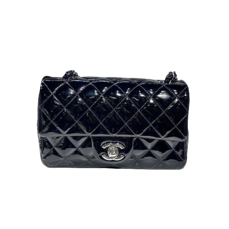 Classic Patent Mini Rectangle Black SHW