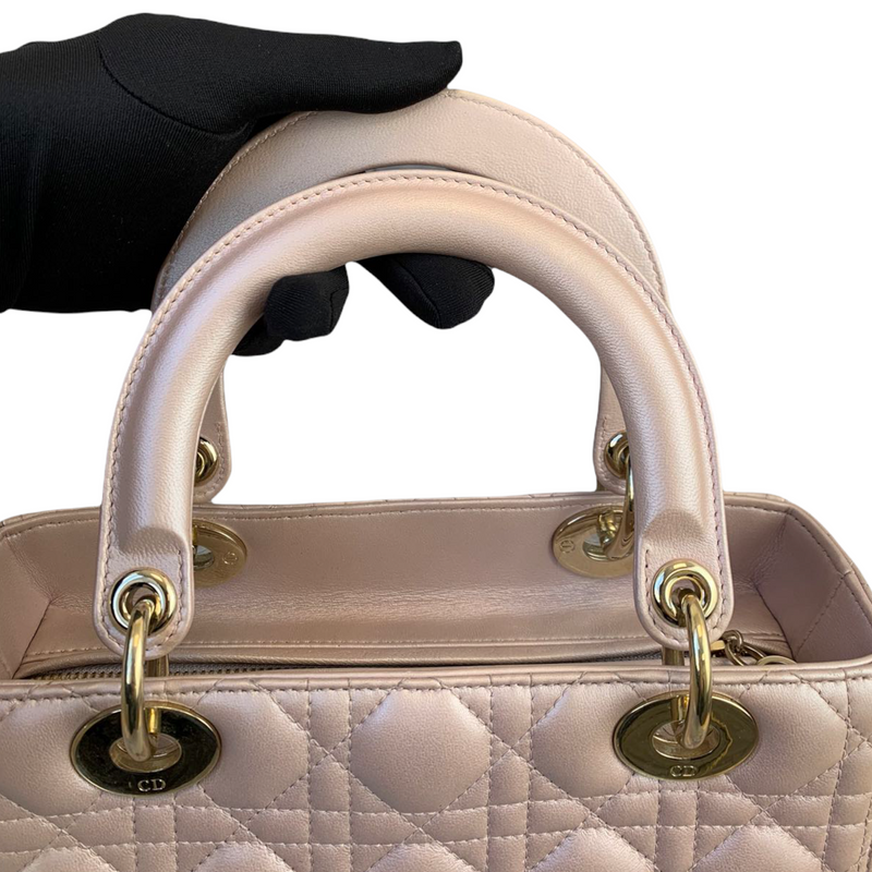 Lady Dior Medium Lambskin Light Pink GHW