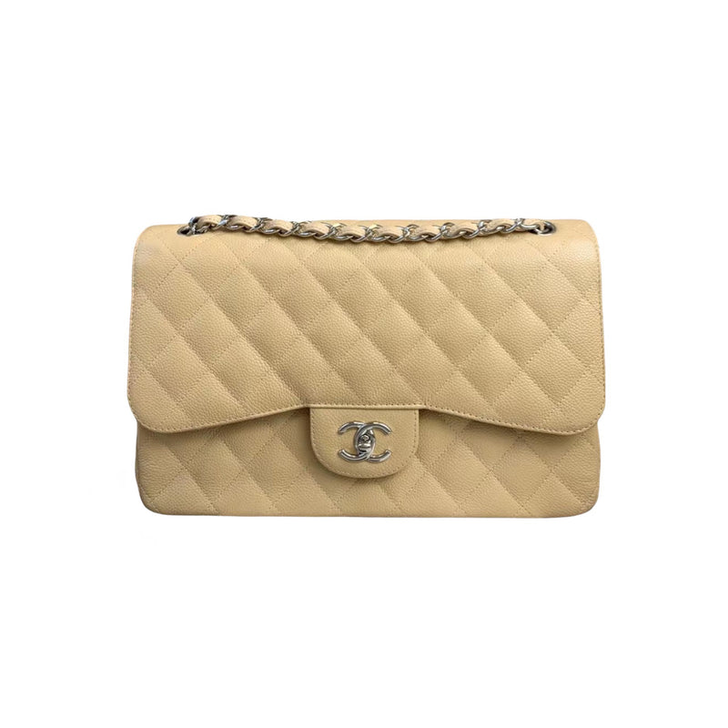 Classic Flap Jumbo Caviar Beige SHW