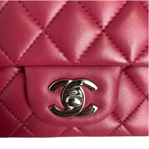 Mini Rectangle Lambskin Red SHW