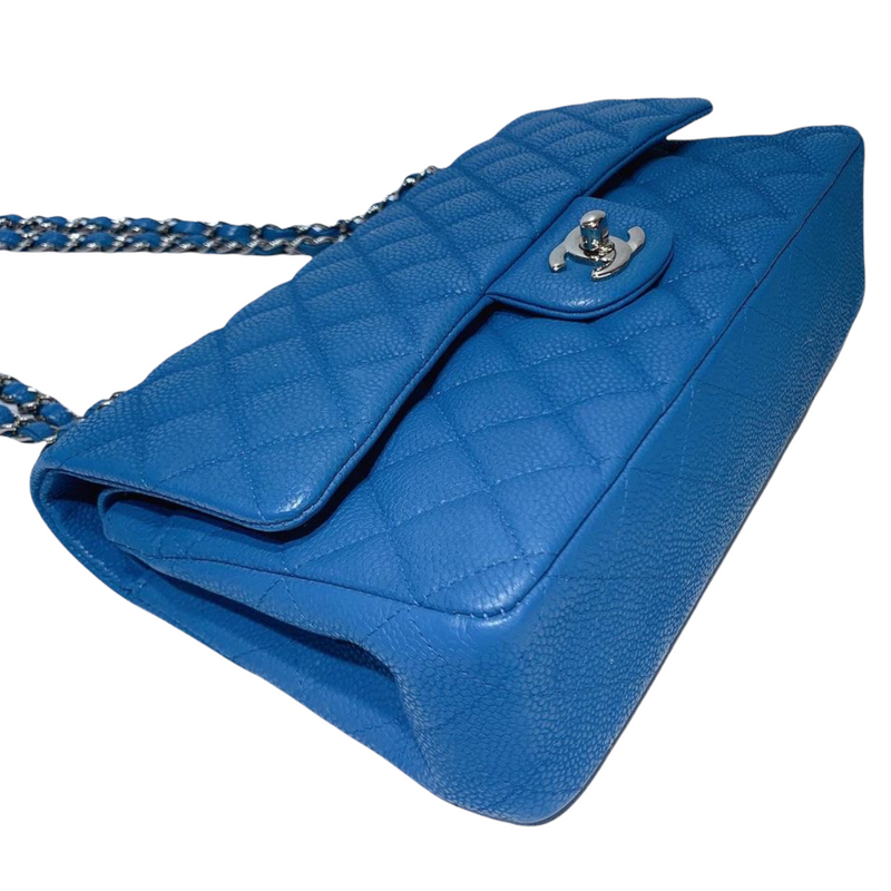 CHANEL, Bags, Nfschanel Skyblue Mattecaviar Medium Double Flap