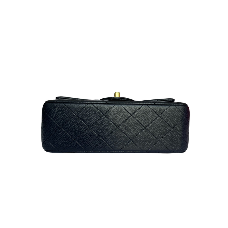 Mini Rectangle Flap Quilted Caviar Navy GHW