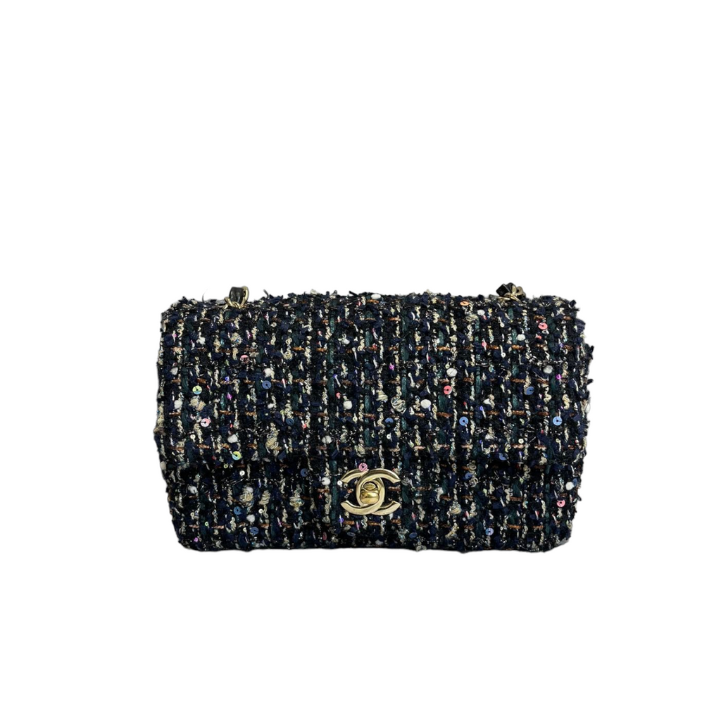 Mini Rectangular Flap Tweed Multicolour GHW