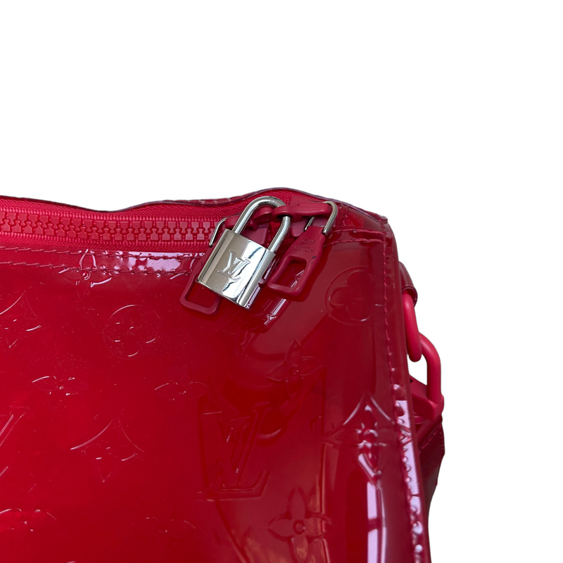 Louis Vuitton x Virgil Abloh Red Monogram PVC Keepall Bandouliére 50
