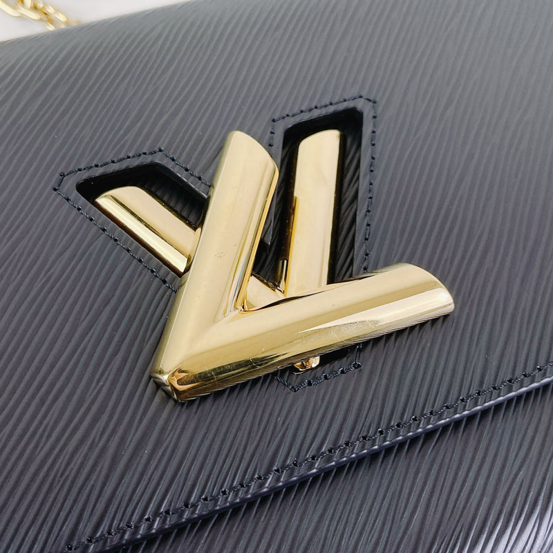 Louis Vuitton Black Epi Leather 'Twist' Wallet on Chain Gold Hardware