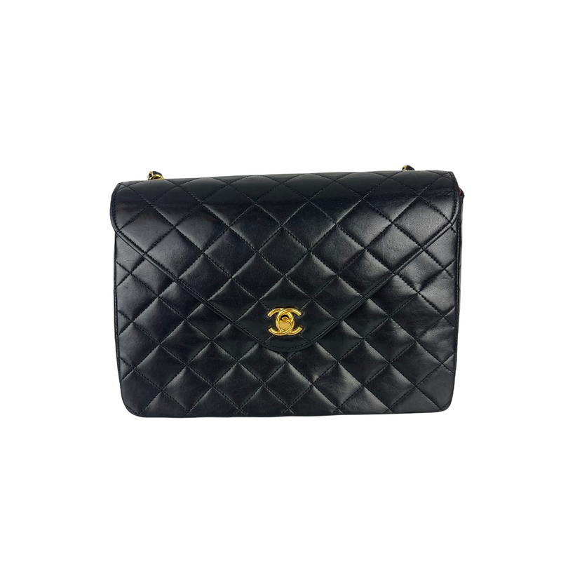 Vintage Flap Lambskin Black GHW