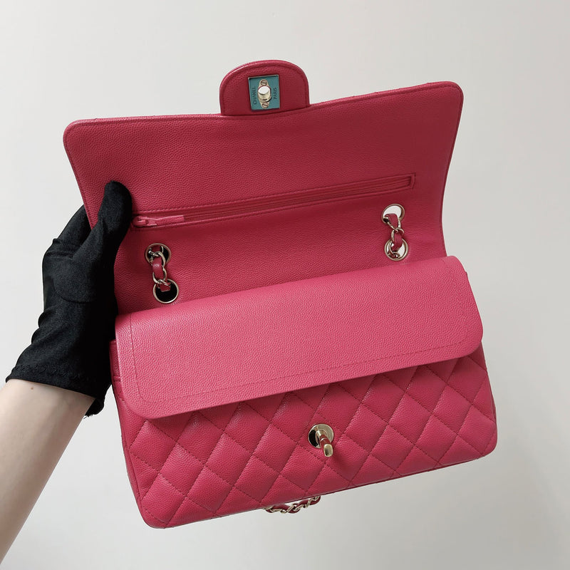 Classic Double Flap Medium Caviar Pink GHW