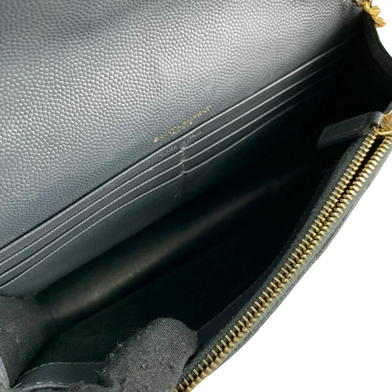 Envelope Wallet on Chain Grained Leather Black GHW