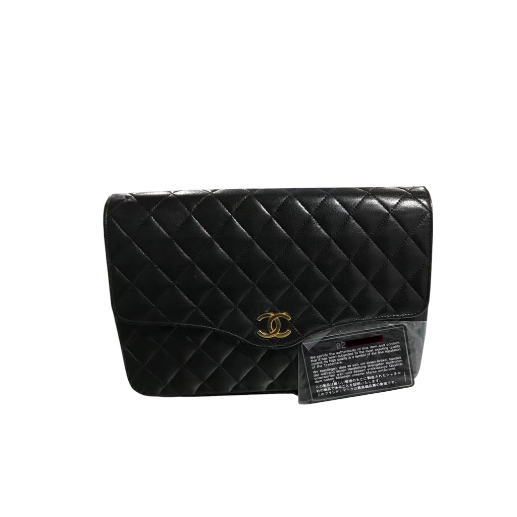 Vintage Flap Lambskin Black GHW