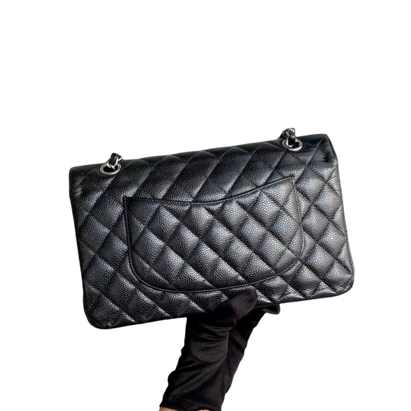 Classic Double Flap Medium Caviar Black SHW