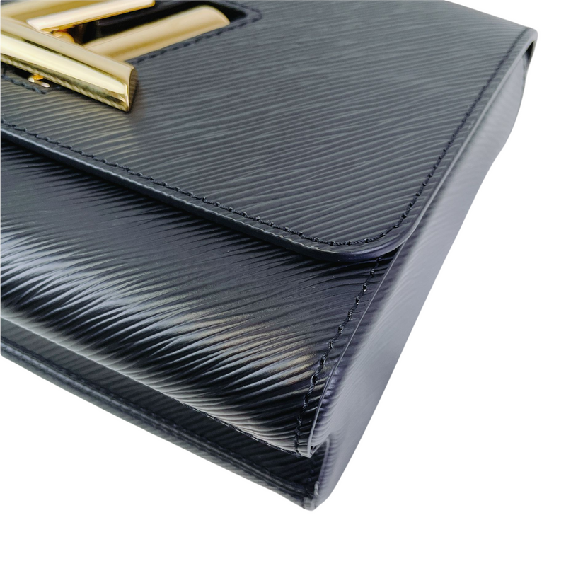 Louis Vuitton Twist MM Jacquard Strap Black Epi Leather GHW Size